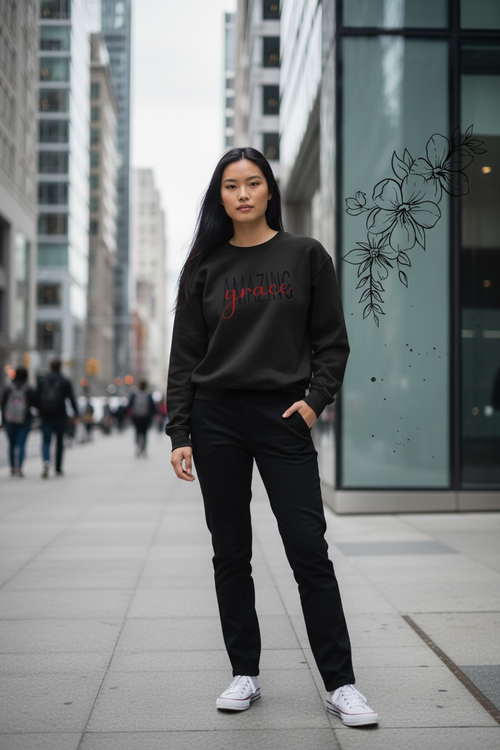Amazing Grace Embroidered Sweatshirt